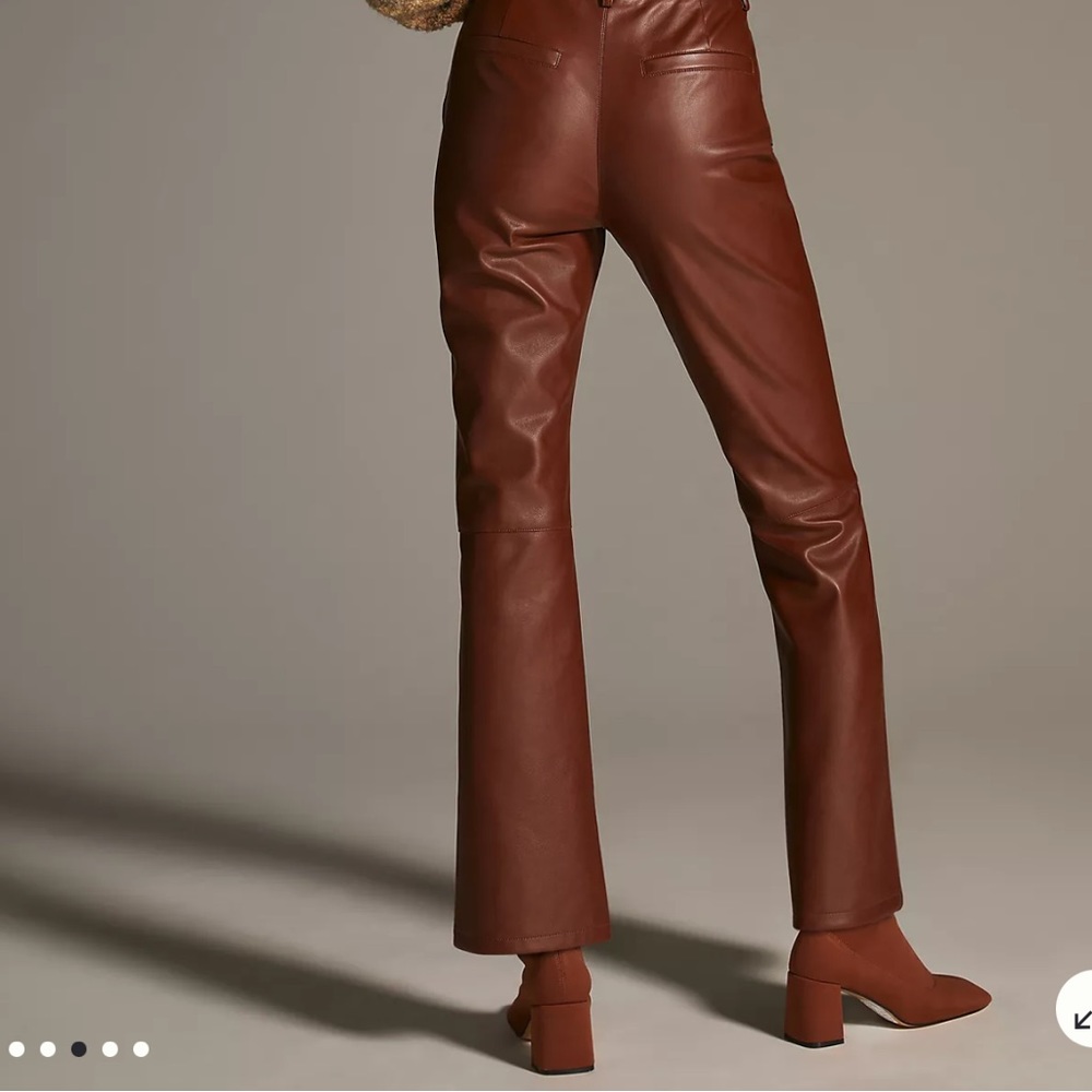 Anthropologie Avec Les Filles High Rise Faux Leather Wide Leg Pants Black Large